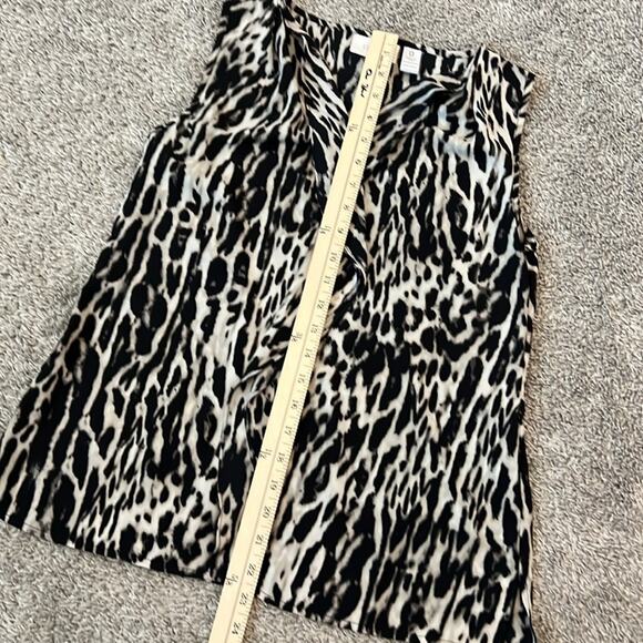 Womens Chico's Silky Animal Print Ruffles Stylish sleeveless 0 (small 4) Leopard - Picture 2 of 16